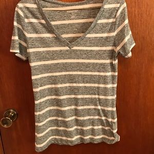 Vintage striped v neck